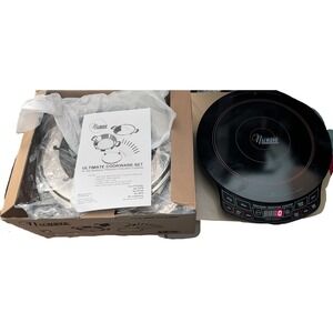 NuWave Precision Induction Cooktop 30131 w/ Stainless Steel Pot Steamer Forks